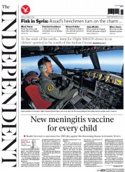 The Independent () Newspaper Front Page for 21 March 2014