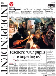 The Independent () Newspaper Front Page for 21 April 2014