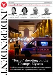The Independent () Newspaper Front Page for 21 April 2017