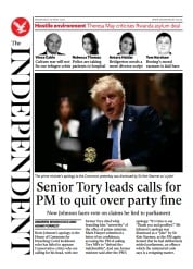 The Independent () Newspaper Front Page for 21 April 2022