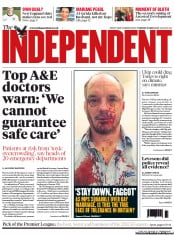 The Independent () Newspaper Front Page for 21 May 2013