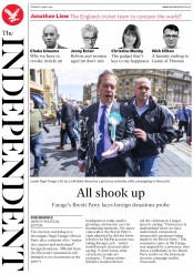 The Independent () Newspaper Front Page for 21 May 2019