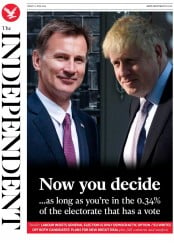 The Independent () Newspaper Front Page for 21 June 2019