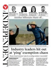 The Independent () Newspaper Front Page for 21 July 2021