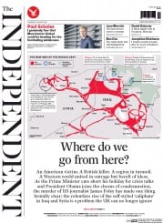 The Independent () Newspaper Front Page for 21 August 2014