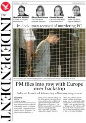The Independent () Newspaper Front Page for 21 August 2019