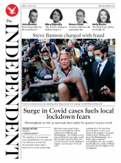 The Independent () Newspaper Front Page for 21 August 2020