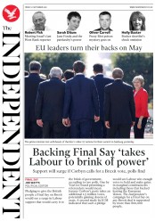 The Independent () Newspaper Front Page for 21 September 2018
