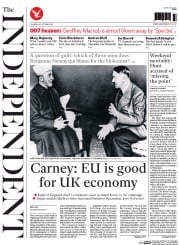 The Independent () Newspaper Front Page for 22 October 2015