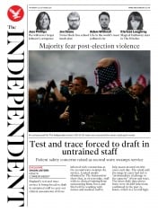 The Independent () Newspaper Front Page for 22 October 2020