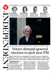 The Independent () Newspaper Front Page for 22 October 2022