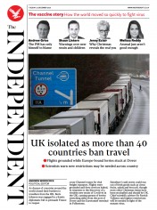 The Independent () Newspaper Front Page for 22 December 2020