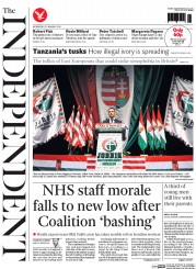 The Independent () Newspaper Front Page for 22 January 2014