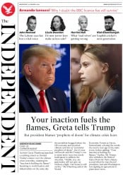 The Independent () Newspaper Front Page for 22 January 2020