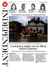 The Independent () Newspaper Front Page for 22 January 2021
