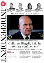 The Independent () Newspaper Front Page for 22 February 2017