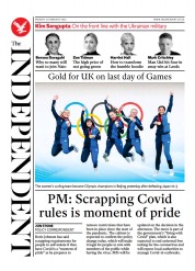 The Independent () Newspaper Front Page for 22 February 2022