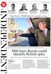 The Independent () Newspaper Front Page for 22 March 2018