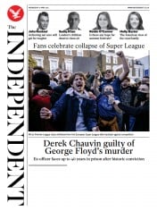 The Independent () Newspaper Front Page for 22 April 2021