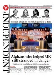 The Independent () Newspaper Front Page for 22 April 2022
