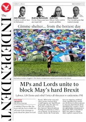 The Independent () Newspaper Front Page for 22 June 2017