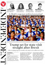 The Independent () Newspaper Front Page for 22 June 2018