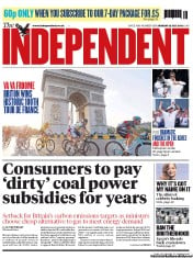 The Independent () Newspaper Front Page for 22 July 2013