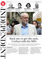 The Independent () Newspaper Front Page for 22 July 2016