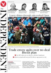 The Independent () Newspaper Front Page for 22 July 2019