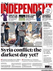 The Independent () Newspaper Front Page for 22 August 2013