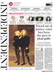The Independent () Newspaper Front Page for 22 August 2015