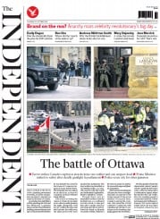 The Independent () Newspaper Front Page for 23 October 2014