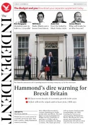 The Independent () Newspaper Front Page for 23 November 2017