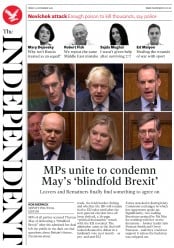 The Independent () Newspaper Front Page for 23 November 2018