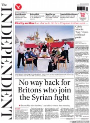 The Independent () Newspaper Front Page for 23 December 2013