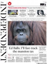 The Independent () Newspaper Front Page for 23 December 2014