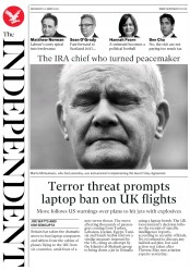 The Independent () Newspaper Front Page for 23 March 2017