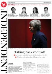 The Independent () Newspaper Front Page for 23 March 2019