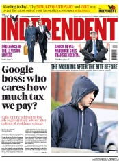 The Independent () Newspaper Front Page for 23 April 2013