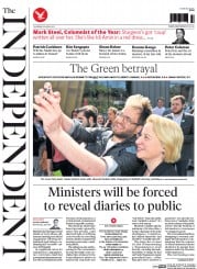 The Independent () Newspaper Front Page for 23 April 2015