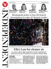 The Independent () Newspaper Front Page for 23 April 2021