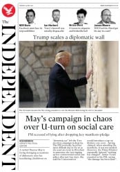 The Independent () Newspaper Front Page for 23 May 2017
