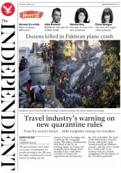 The Independent () Newspaper Front Page for 23 May 2020