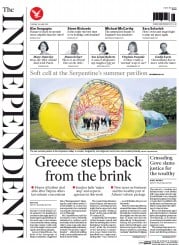The Independent () Newspaper Front Page for 23 June 2015