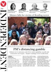 The Independent () Newspaper Front Page for 23 June 2020