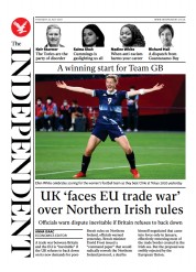The Independent () Newspaper Front Page for 23 July 2021