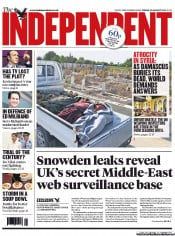 The Independent () Newspaper Front Page for 23 August 2013