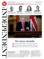 The Independent () Newspaper Front Page for 23 September 2020