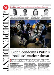 The Independent () Newspaper Front Page for 23 September 2022