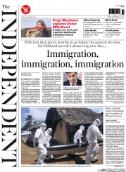 The Independent () Newspaper Front Page for 24 October 2014